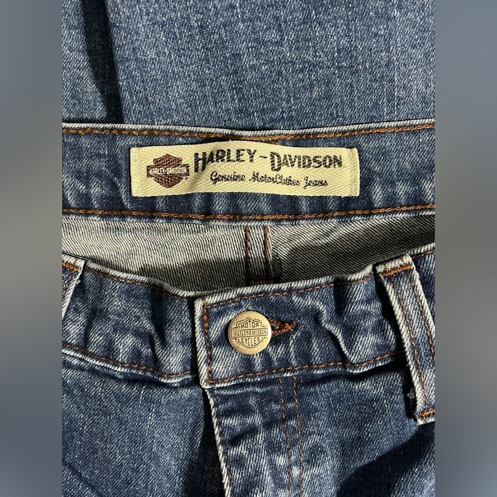 Vintage Harley Davidson High Rise Straight Leg Boot Cut Jeans Size 8 P - Picture 5 of 11